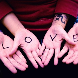 love writen in hand